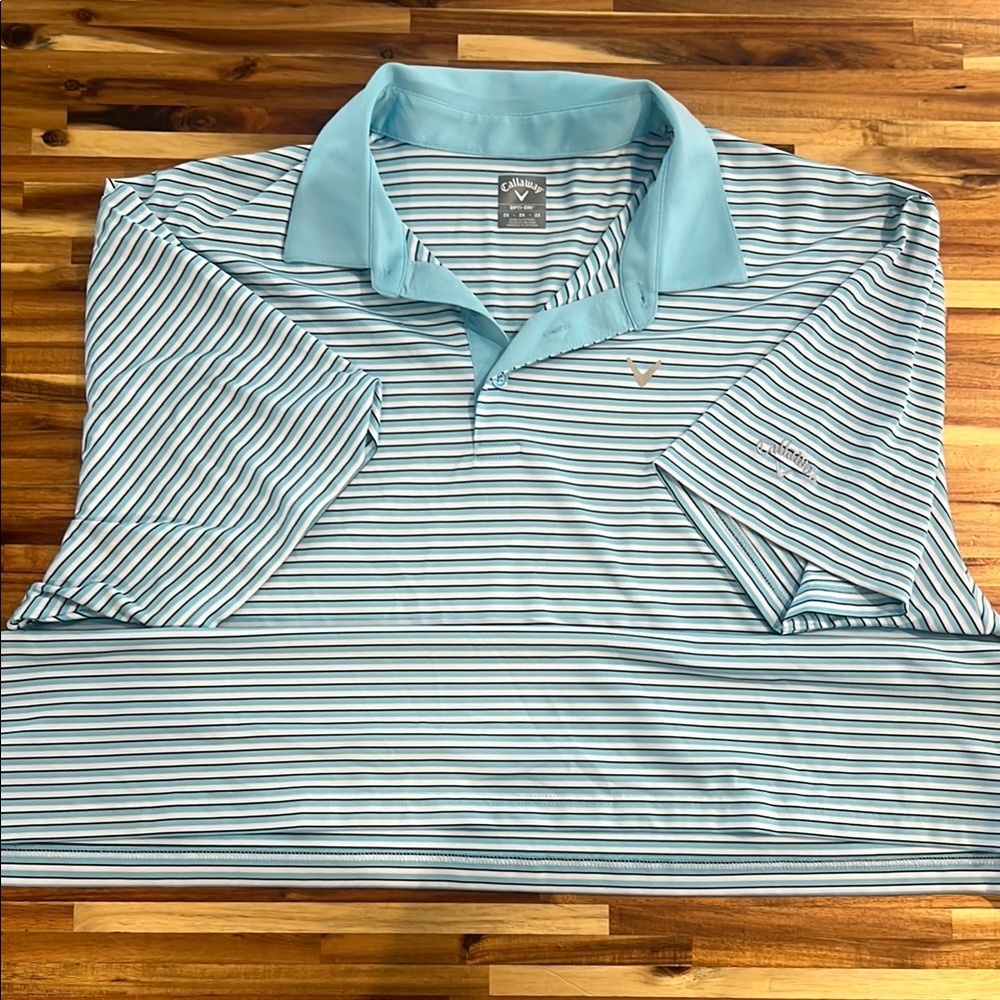 Callaway Men's Blue Striped Polo Shirt